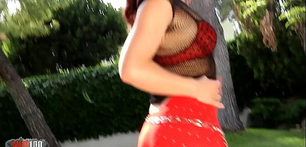  Great milf  brunette Julia Gomez doing a hot striptease
